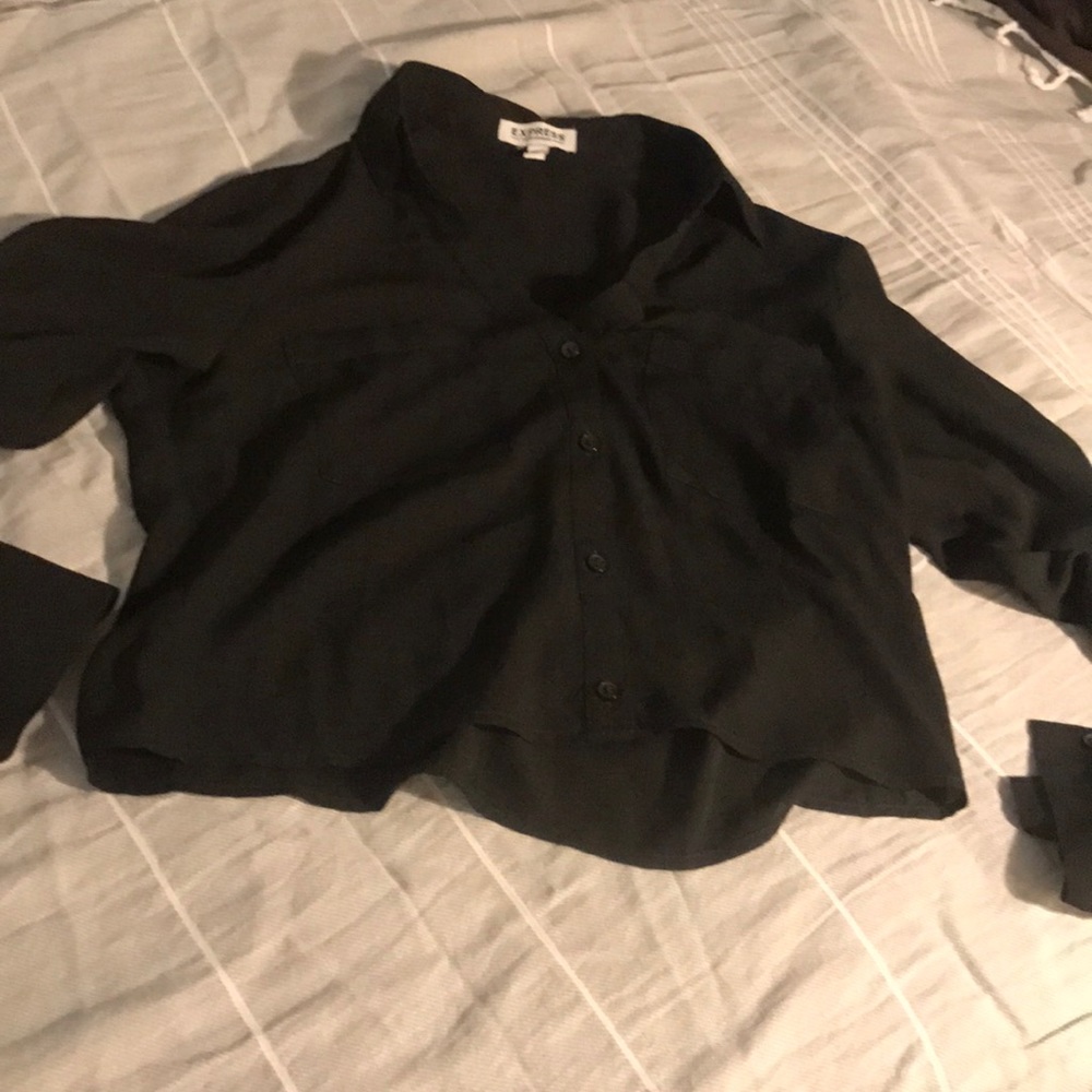 Express Portofino button down crop top